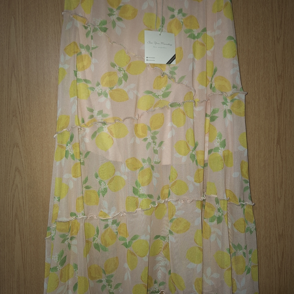 Floral Lemon Print Skirt